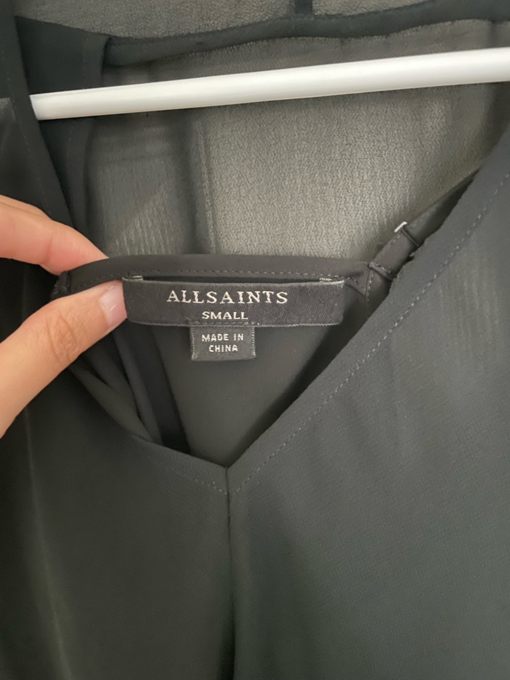 AllSaints Black Sleeveless V-Neck Chiffon Top - Picture 5 of 5